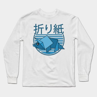 Cool Origami Rhino Long Sleeve T-Shirt